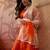 embroidered round neck kurta & trousers with dupatta