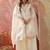 embroidered v-neck kurta & trousers with dupatta