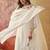 embroidered v-neck kurta & trousers with dupatta