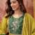 women floral embroidered panelled sequinned kurta with trousers & with dupatta