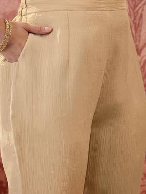 women ethnic motifs embroidered regular thread work kurta with trousers & with dupatta 4