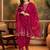 Embroidered sequence kurta & palazzos with dupatta set