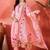 floral printed empire v-neck mirror work straight kurta & trousers with dupatta