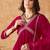 alia cut maroon zari rembroidered empire a-line kurta with trousers & dupatta