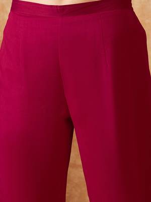 alia cut maroon zari rembroidered empire a-line kurta with trousers & dupatta 4