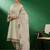 off white floral embroidered pure cotton kurta with palazzo & dupatta