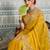 Yellow Star Georgette Cutworrk Saree With Heavy Embroidery Work Blouse 