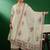 off white floral embroidered pure cotton kurta with palazzo & dupatta