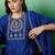 blue floral embroidered a-line kurta & trousers with dupatta
