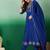 blue floral embroidered a-line kurta & trousers with dupatta