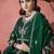 green floral embroidered panelled zari a-line kurta with trousers and dupatta