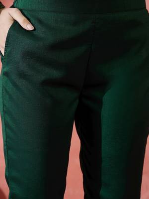 green floral embroidered panelled zari a-line kurta with trousers and dupatta 3