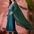 teal blue floral yoke design zari panelled a-line kurta with trouser and dupatta