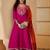 women ethnic motifs embroidered anarkali kurta with trouser & dupatta