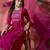 magenta floral embroidered round neck sequinned straight kurta & trouser & dupatta