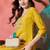 yellow floral embroidered notch neck straight kurta with trouser & dupatta