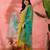 yellow floral embroidered notch neck straight kurta with trouser & dupatta
