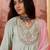 embroidered v-neck kurta & trousers kurta set