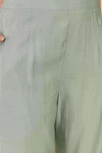 embroidered v-neck kurta & trousers kurta set
