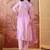 embroidered round neck kurta & trousers kurta set