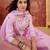 embroidered round neck kurta & trousers kurta set