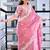 Onion Pink clr Cutwork Saree With Heavy Work Blosue Peice