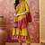 women floral embroidered pleated sequinned kurta with trousers & dupatta