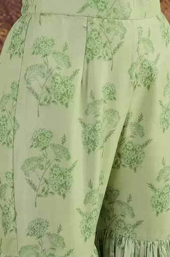 women floral embroidered regular beads and stones kurta with sharara kurta sets