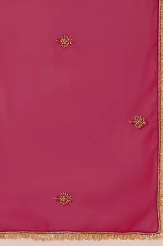 ethnic motifs embroidered straight  kurta with palazzos & dupatta