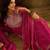 women ethnic motifs embroidered regular kurta with trousers & dupatta