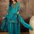 embroidered round neck kurta & palazzos with dupatta