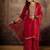 embroidered round neck kurta & palazzos with dupatta