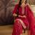 ethnic motifs embroidered sequinned straight kurta with sharara & dupatta