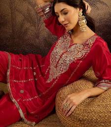 women ethnic motifs embroidered regular mirror work kurta with palazzos
