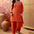 embroidered round neck kurta & palazzos kurta sets