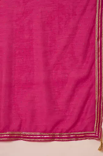 women ethnic motifs embroidered regular kurta set with dupatta