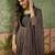 embroidered poly chiffon round neck kurta sets