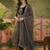 embroidered poly chiffon round neck kurta sets