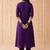 zari sequence embroidered v-neck kurta & trousers