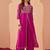 embroidered v-neck kurta & trousers