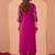embroidered v-neck kurta & trousers