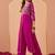 embroidered v-neck kurta & trousers