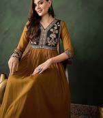 floral yoke design zari work v-neck georgette straight kurta with trouser