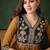 floral yoke design zari work v-neck georgette straight kurta with trouser