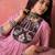 pink floral embroidered yoke design a-line kurta with pant