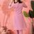 pink floral embroidered yoke design a-line kurta with pant