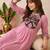 embroidered round neck kurta & trousers