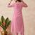 embroidered round neck kurta & trousers