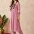 embroidered round neck kurta & trousers