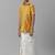 Yellow silk blend shirt with dhoti - boys short sleeves shirt with dhoti